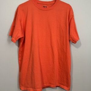 USED Men's Fruit of the Loom Shirt Sleeve T Shirt Color Coral Size Large